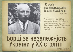 Онлайн проєкт «Борці за незалежність України у ХХ столітті»: 130-річчя з дня народження Василя Недайкаші